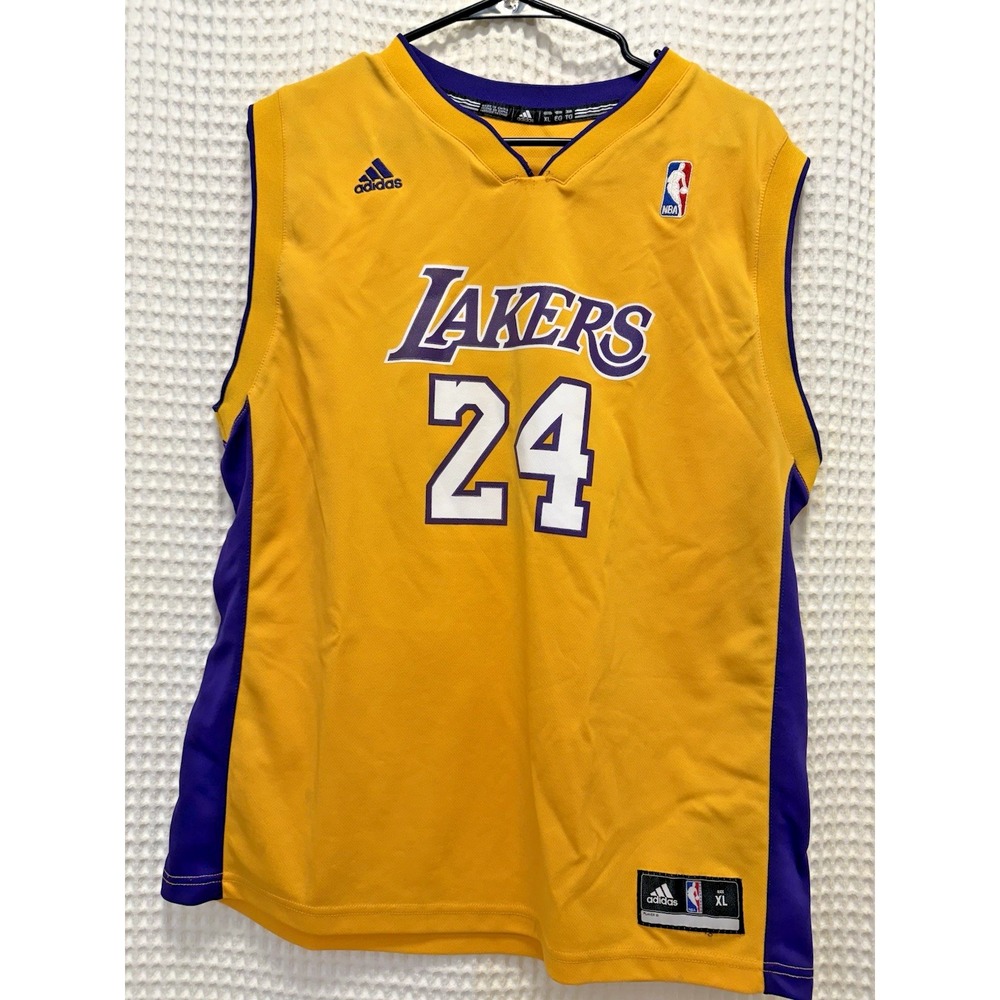 Kobe Bryant #24 Los Angeles Lakers Adidas NBA Jersey Size XL Gold Basketball